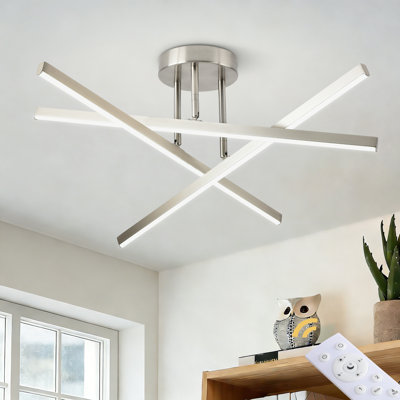 Celene 3-Light LED Fixtures Dimmable Semi Flush Mount Ceiling Light for Living Room Bedroom Dinning Room Kitchen
