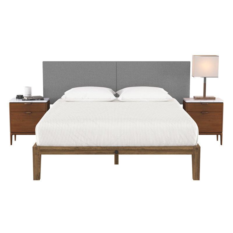 Panelist Modern Padded Headboard - Set of Wall Mounted Panels, Mouse Grey Microvelvet, King (22.5"H x 38"W, Set of 2)