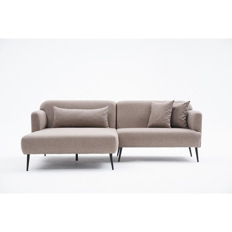 Coeta 3 Seater Sofa & Chaise, Right Hand Facing, 120cm H x 170cm W x 130cm D, Brown