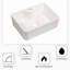 Lavabo de salle de bain Modern 16 "X12" - Récipient rectangulaire en céramique, blanc, teinture à faible absorption d'eau - pour