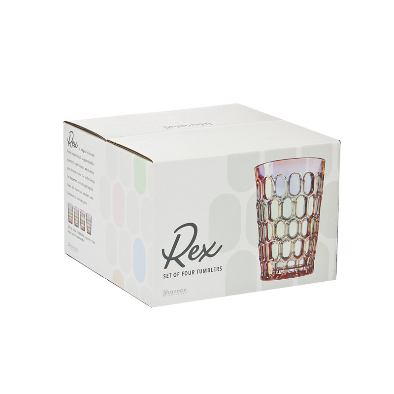 Rex Rainbow 12 oz. Drinking Glass, Pink