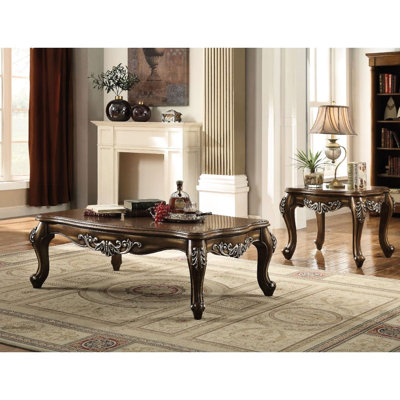 Antique Oak Rectangular Coffee Table With Queen Legs, Great For Decor Organization, Scalloped Wood Top Hand - Brushed Style, 20x57x35 Inches Size Form, Minimalist Design Showcase, Intricate Edge,