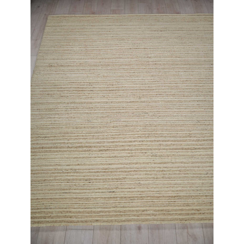 Elko Handmade Hand Loomed Beige Area Rug, Rectangle 2' x 3'