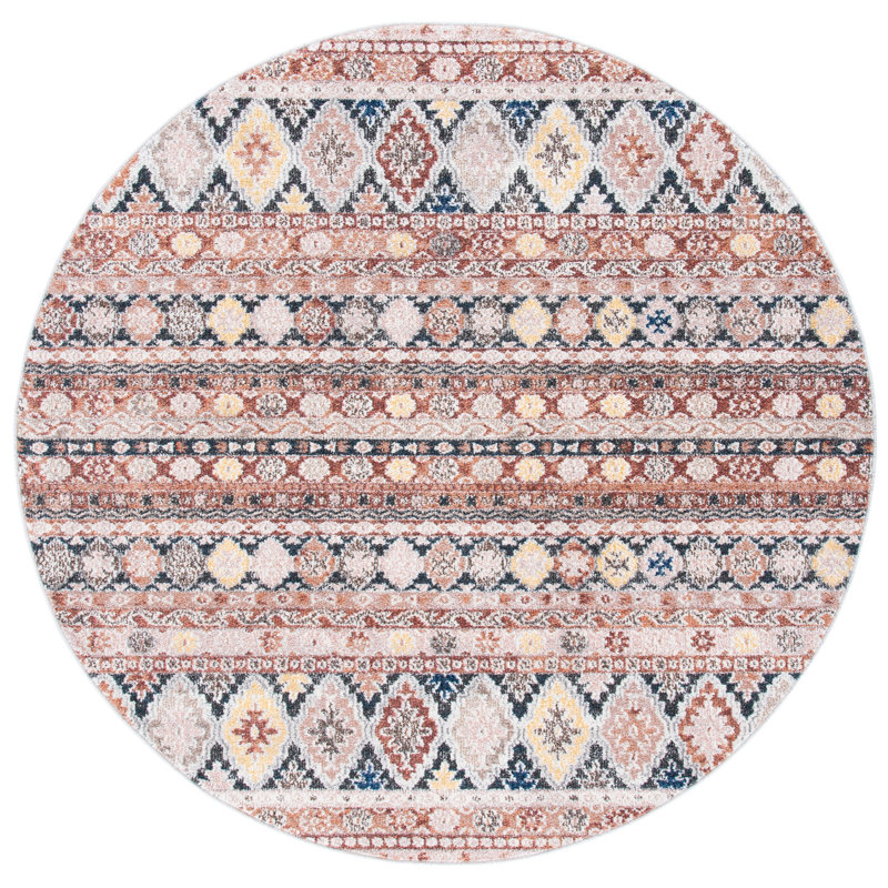 Khris Performance Geometric Rug, Round 6'7"