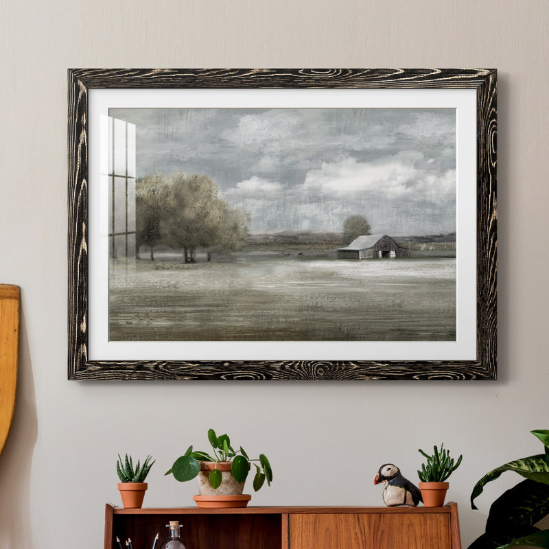 " Country Quiet ", Black Framed Paper, 31.5" H x 23.5" W x 1.5" D