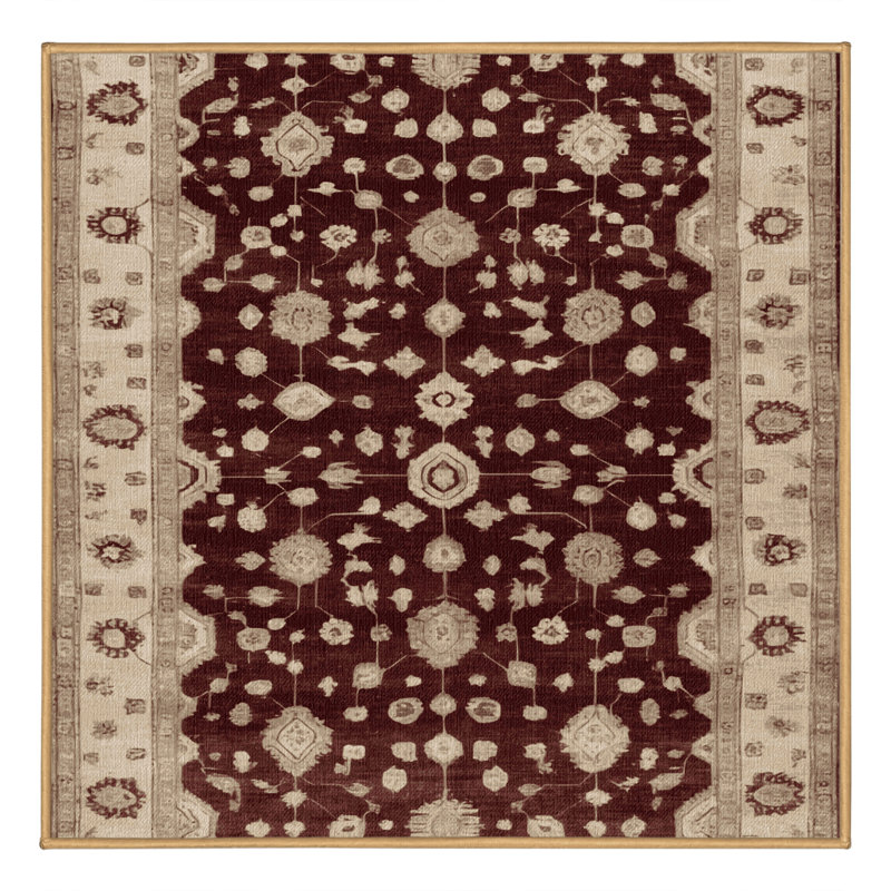 Tapis brun lavable à la machine, Carré 5 pi