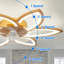 Ventilateur de plafond à DEL à 7 pales de 29,53 po avec télécommande Acea-93063557