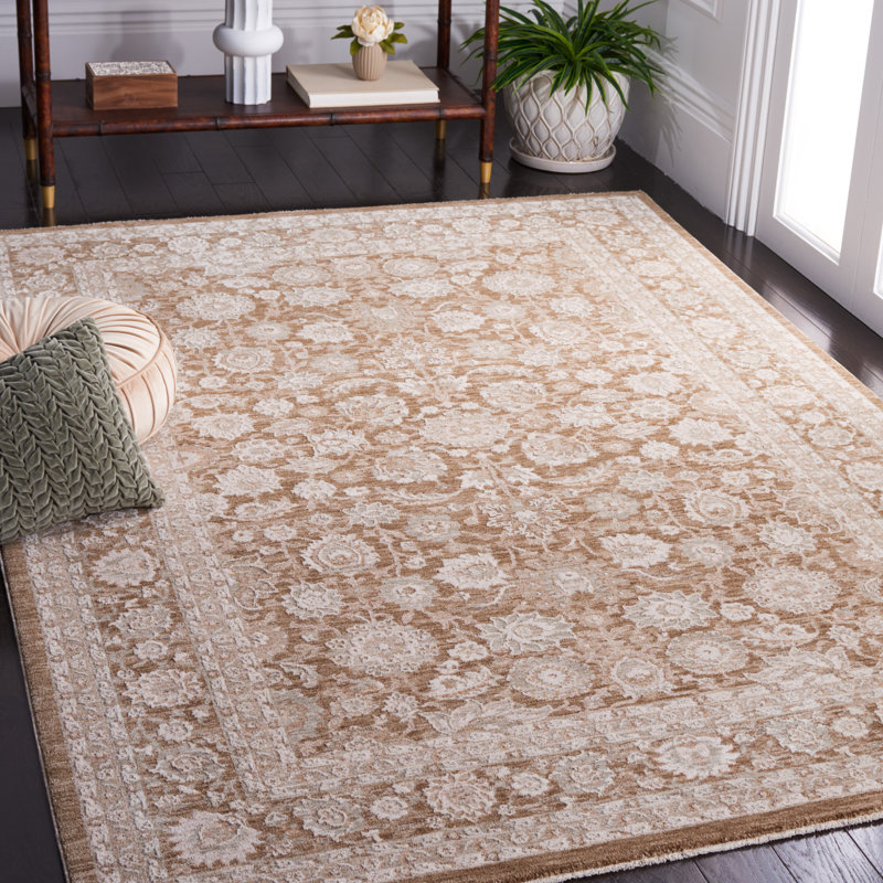 Tapis brun clair / ivoire Kinvara, Rectangle 5 pi 3 po x 7 pi 6 po