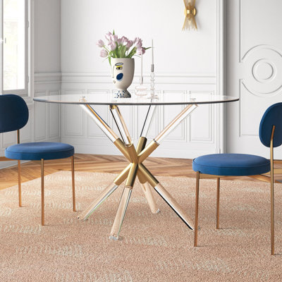 Jonah Round Glass Top with Plastic / Acrylic Base Dining Table
