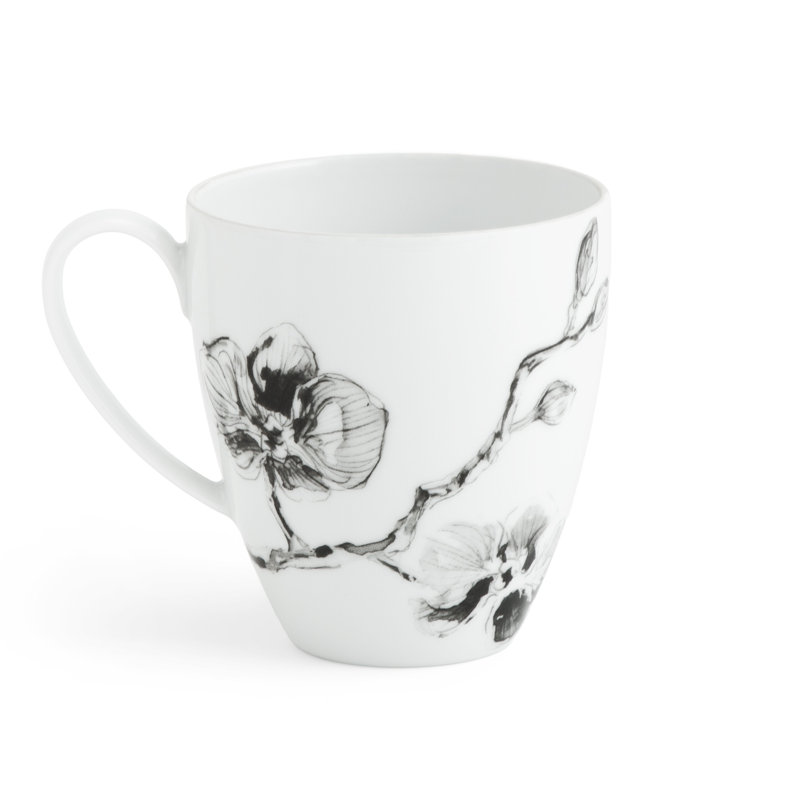 Black Orchid Porcelain Coffee Mug
