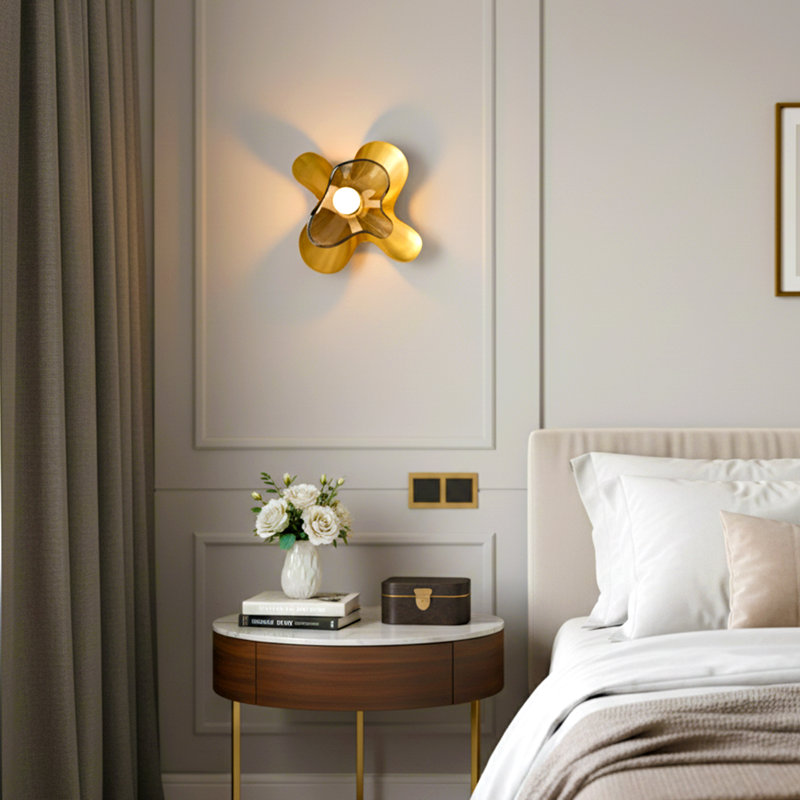 Butterfly Wall Sconce – Elegant Brass – Glass Lighting Design & Color Options, Gray