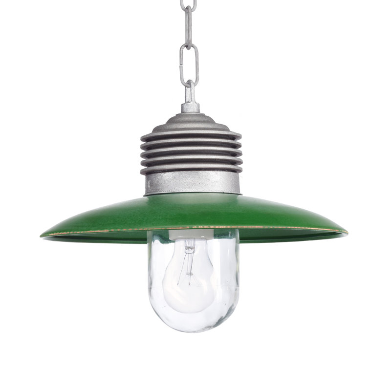Ampere 1 - Light Aluminium/Copper Cone Pendant, Aluminium/Green