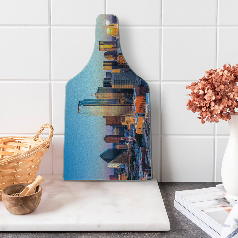 Planche à découper en verre trempé Ambesonne États-Unis Coucher de soleil multicolore