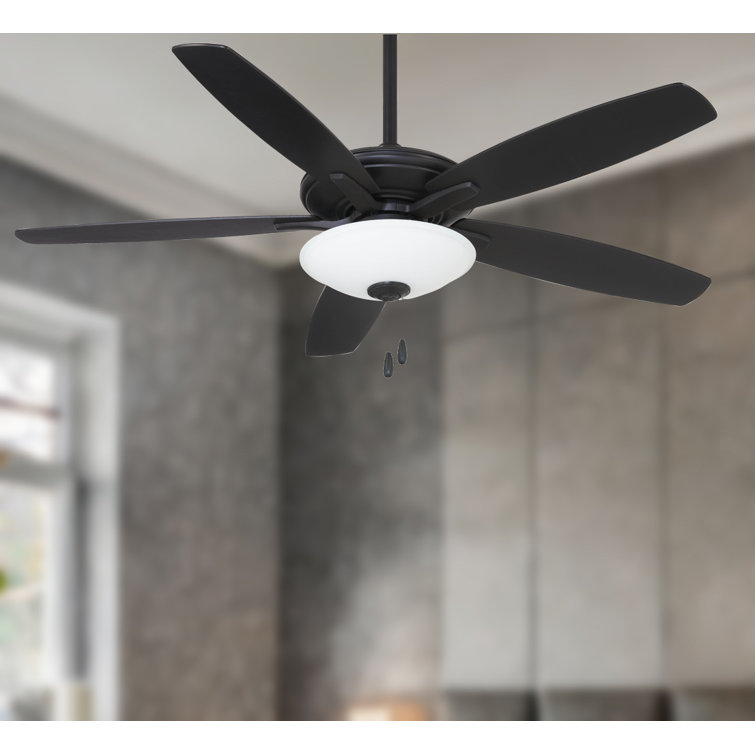 52" 5 - Blade LED Standard Ceiling Fan with Pull Chain and Light Kit Included