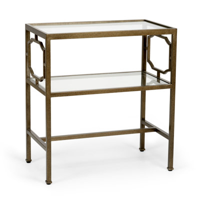 French Glass Top End Table