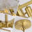 24" Gold Chandelier - 3D Grille Textured Crystal Border, 6-Light Adjustable For Sloped Ceilings