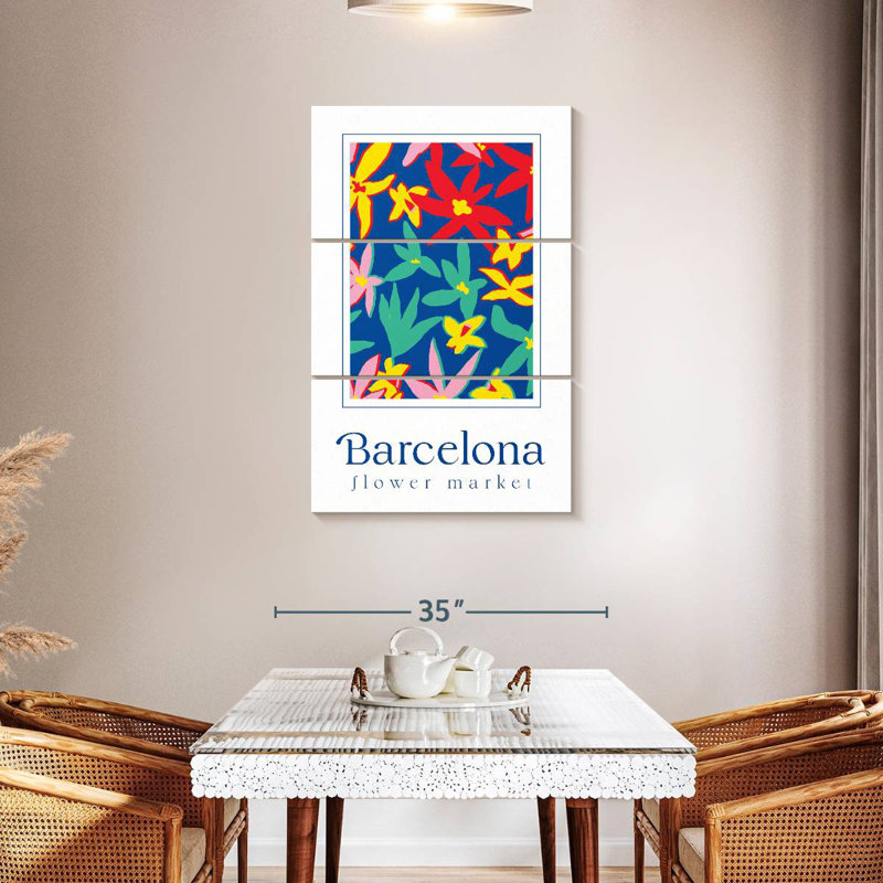 Affiche du marché aux fleurs Harnek Barcelona, H 32 po x l 20 po