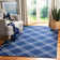 Rodgers Hand Woven Flat Weave Wool/Cotton Geometric Rug in Blue/Ivory