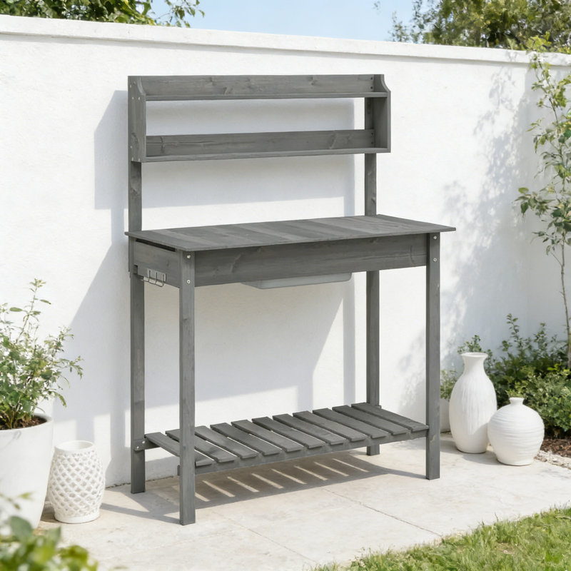 Manufactured Wood Potting Bench, Grey