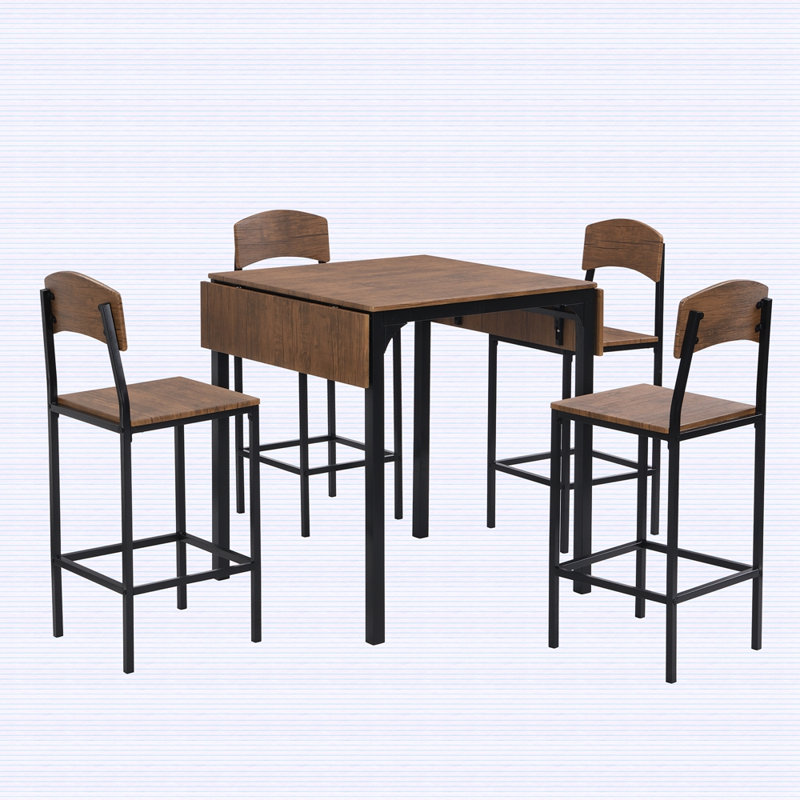 Ensemble de table de salle à manger à abattants 5 pièces à hauteur de comptoir avec chaises pour 4 personnes Dorset Farmhouse