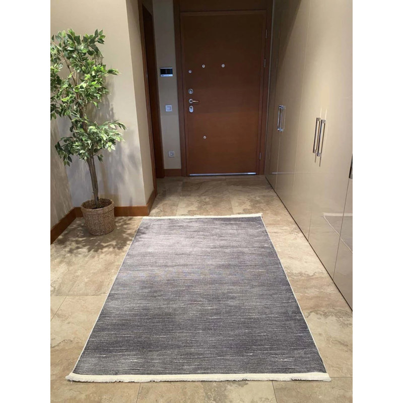Tapis en coton Landree avec envers antidérapant, Rectangle 5 pi 11 po x 10 pi 6 po