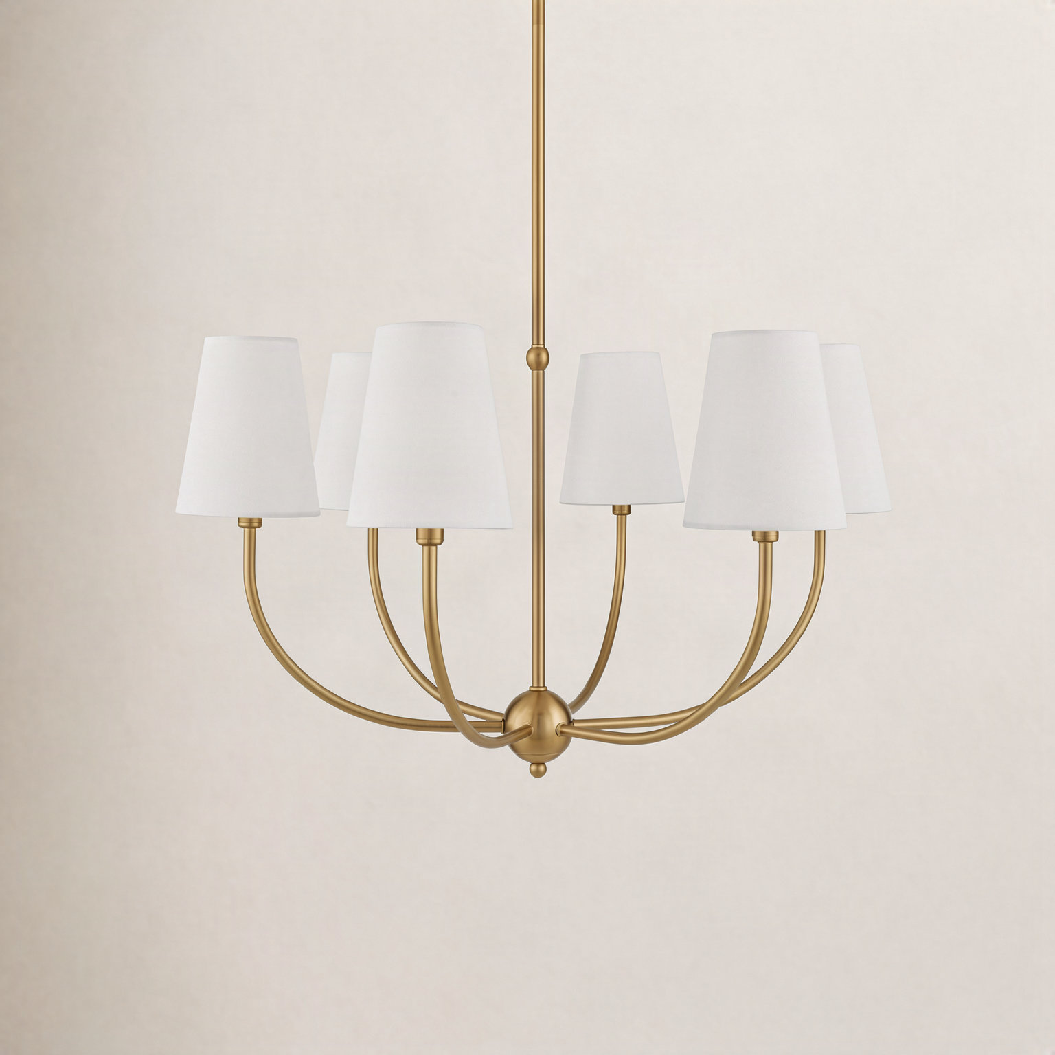 Zisa Chandelier, 16" H x 29" W x 29" D, Brass, 6