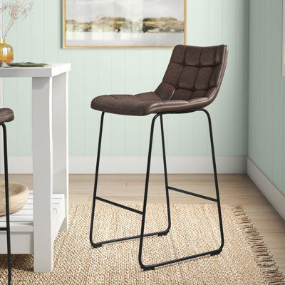 Lamarr Upholstered Counter Stool with Metal Frame