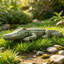 Crocodile de marais extérieur - statue de crocodile réaliste de 41 pouces, décoration de sculpture de jardin et ornement d'alligator pour pelouse de jardin, cadeau de bord de piscine