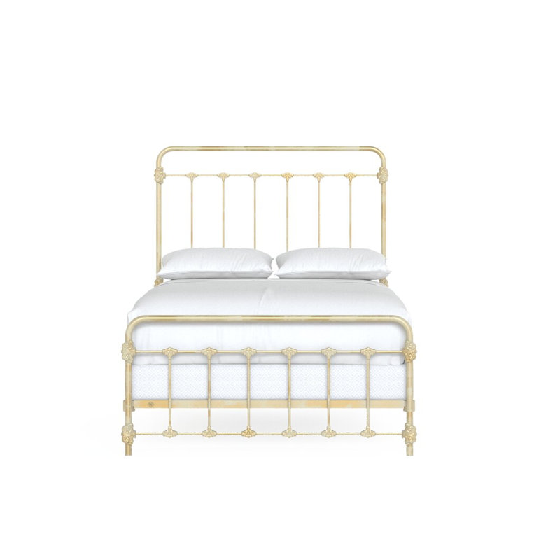 160 Picket Fence Bed | Mini Foot Standard, Full / Double, Spun Gold