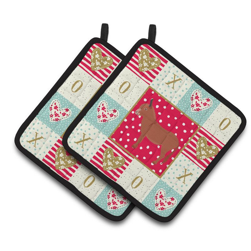 Ensemble de cuisinier poignée 2 pièces caroline trésors catalan donkey love, Âne irlandais