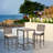 Outdoor Bar Table Patio Bar Height Bistro Table 39" Tall Outdoor High Top Square Pub Patio Table Wicker Rattan Metal Dinning Bar Table With Adjustable Feet For Balcony Outside Pool Deck Backyard Brown