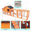Poulailler en bois 111,5 po, grand poulailler extérieur avec cage de volaille, cage à lapin et huche, panneau UV imperméable pour la cour extérieure