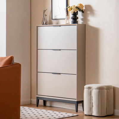 Beige Solid wood Shoe Storage