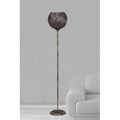 55.1'' Black Torchiere Floor Lamp