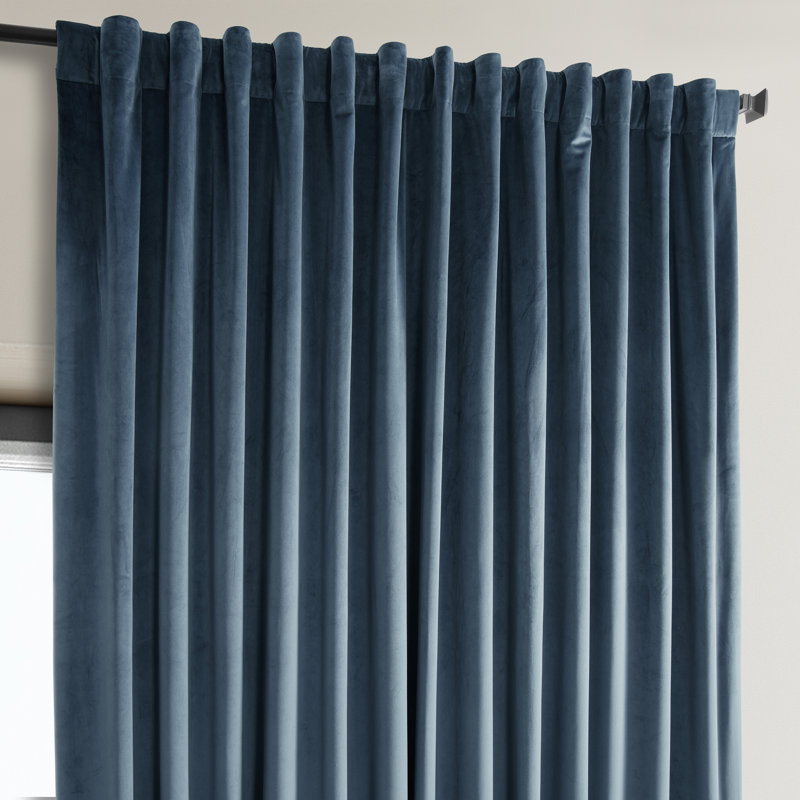 Rideaux en velours moelleux Matra pour chambre à coucher ‑ rideaux obscurcissants pour les fenêtres de salon, panneau simple