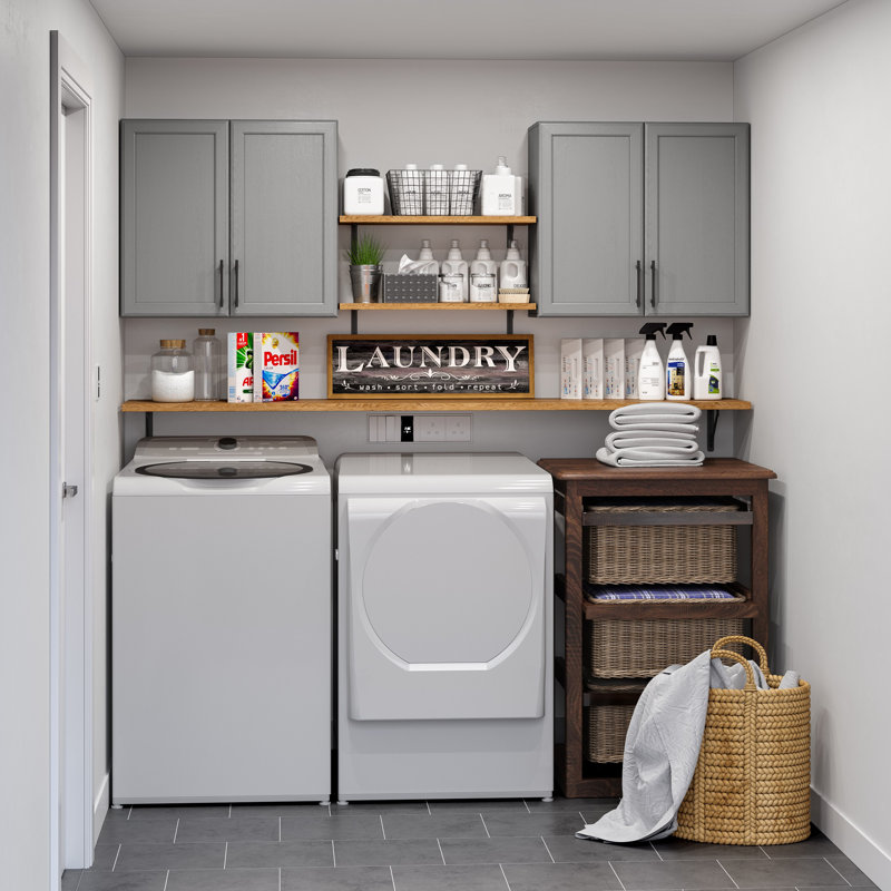 48"Kitchen Laundry Wall Amount Cabinet, Gray