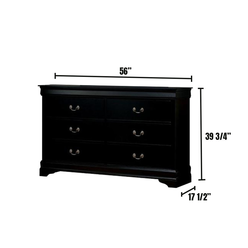 Commode double 6 tiroirs l 56 po Gravois