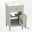 Ensemble de meuble-lavabo simple 20 po avec plateau en céramique-849552510