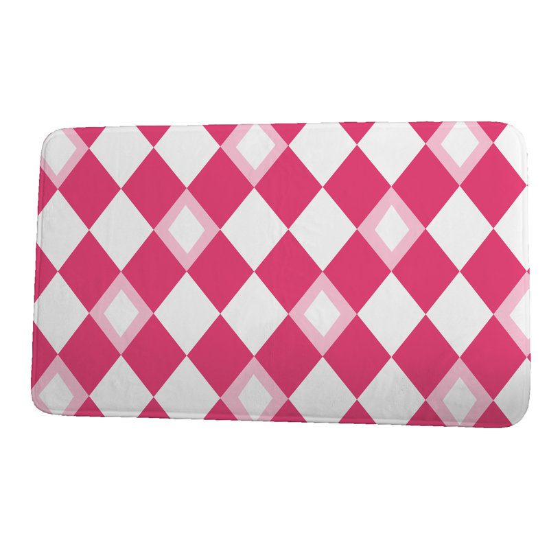 Tapis pour salle de bain Lemmons, l 24 po x L 36 po, Rose / fuchsia