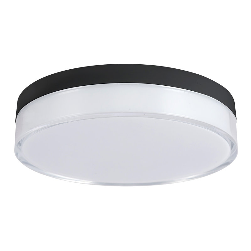 Quara 7-in Black dimmable LED Flush Mount, Matte Black