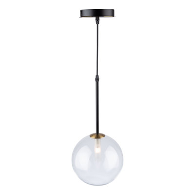 Luminaire suspendu en laiton et noir mat à 1 lumière Griest