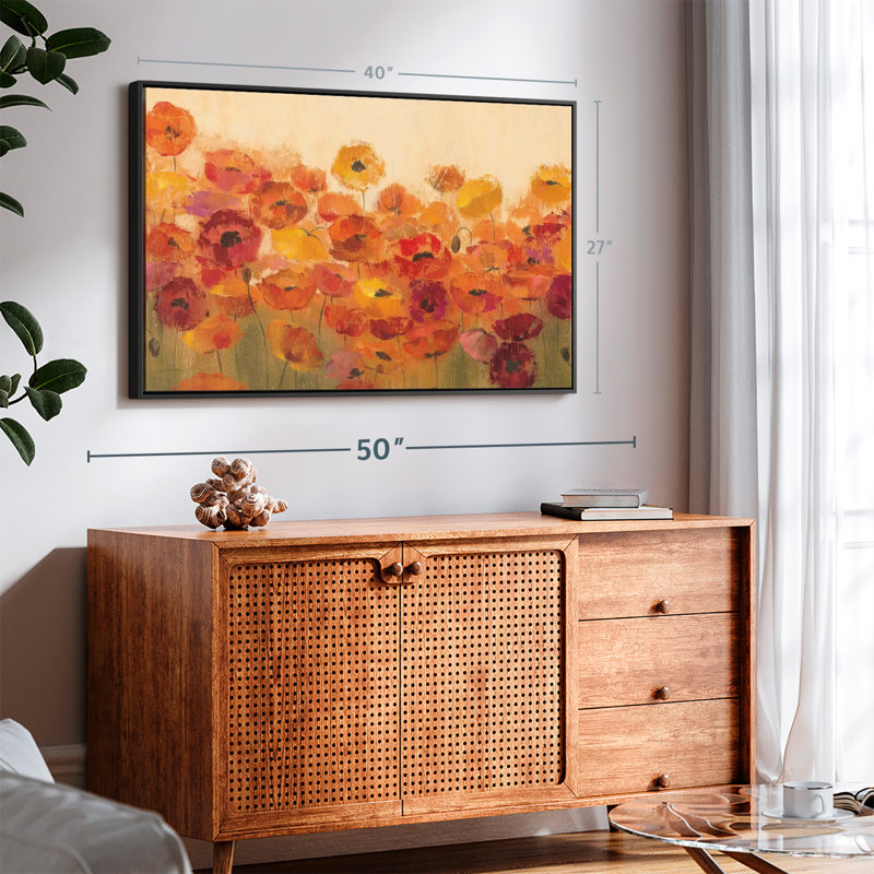 Impression sur toile Vibrant Summer Poppies, H 27 po x l 40 po