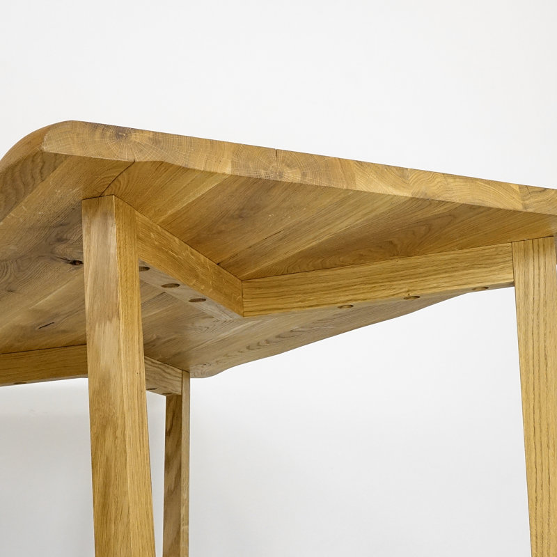 Mukerji Oak Solid Wood Dining Table, Natural Wood, H 76 x L 200 x W 80cm