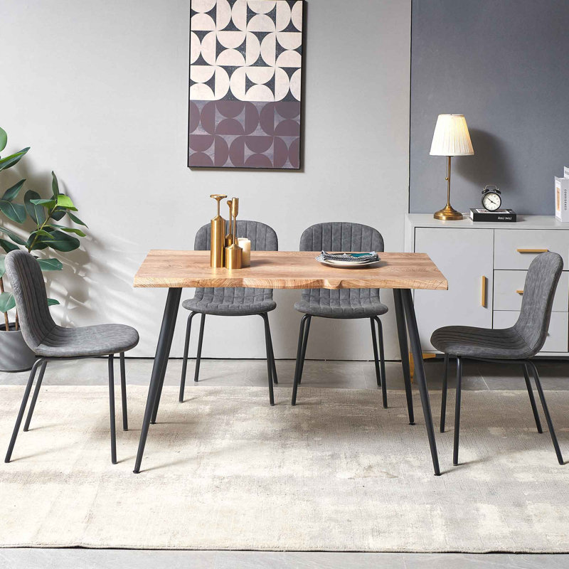 4 - Person Four Leg Dining Set, Gray
