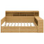 Lit de jour en bois avec tablettes de rangement, lit multifonctionnel avec deux tiroirs de rangement et bureau d'étude-185564685