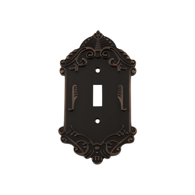 Victorian 1-Gang Toggle Light Switch Wall Plate, Timeless Bronze