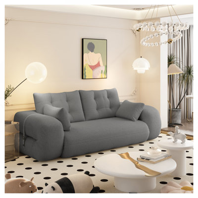 Lit pour chien humain, canapé paresseux, canapé-lit pliable multifonctionnel de 78,7 po, canapé-lit rembourré en mousse 3-en-1 pour salon, lit d'invité, salle de jeux, GRIS