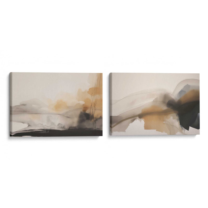 Copper Rustic Elegance Set of 2 Canvas Prints in a Frame, Wrapped Canvas, 12" H x 36" W x 1.25" D