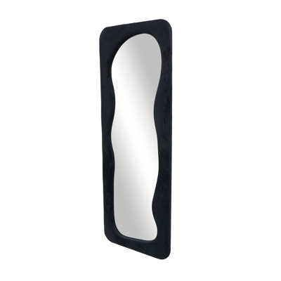 Wood Wavy Room Floor Mirror