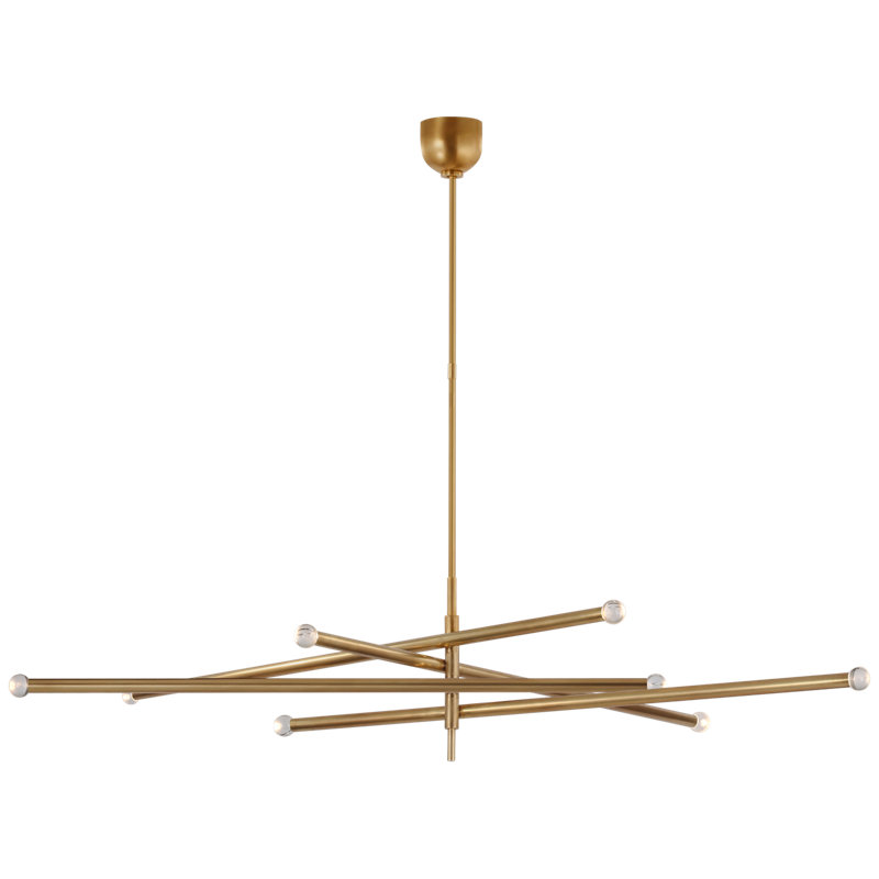 Rousseau 8 - Light LED Chandelier, Antique-Burnished Brass